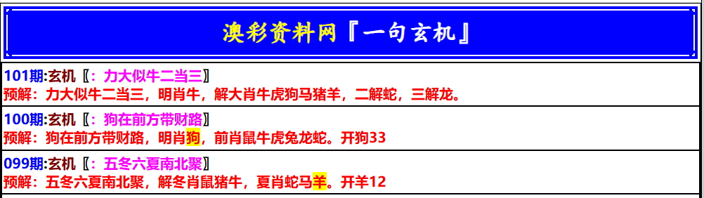 101期澳门一句玄机[图]